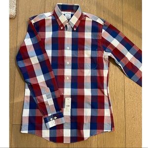 Men’s Brooks Brother Checkered Button Down Shirt Size S